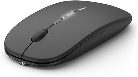 Anmck Wireless Mouse Rechargeable,[Battery Level Visible] 2.4G Silent Ultra Slim
