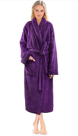Sz:L/XL PAVILIA Premium Womens Plush Soft Robe Fluffy, Warm, Fleece