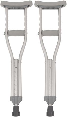 PCP Aluminum Crutches, Push Button Adjustable Height, Lightweight, 1 Pair