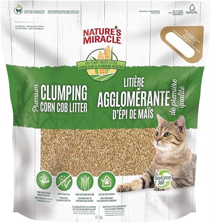 18lbs - Nature's Miracle Premium Corn Cob Litter