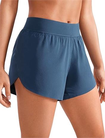 SIZE: XXS CRZ YOGA Mid Waisted Dolphin Athletic Shorts for Women Lightweight Hig