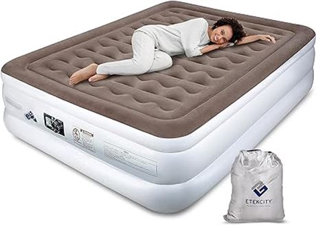 Etekcity Camping Air Mattress Raised air bed with auto inflate panel con...