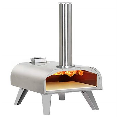 BIG HORN OUTDOORS Pizza Ovens Wood Pellet Pizza Oven Wood Fired Pizza Maker Port