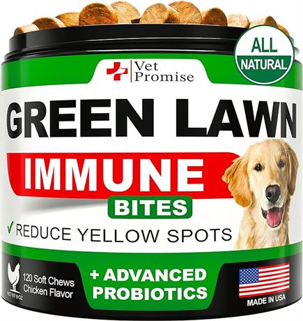 120 Grass Green Dog Chews - Grass Burn Spot Chews for Dogs - Dog Urine Neutraliz