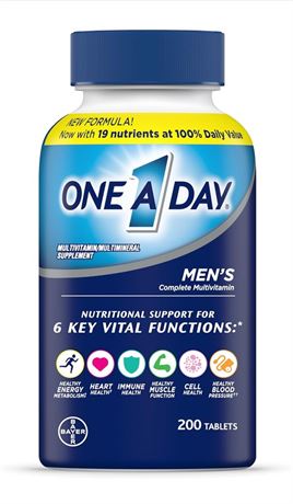 One A Day Men’s Multivitamin, Supplement Tablet with Vitamin A, Vitamin C, Vitam