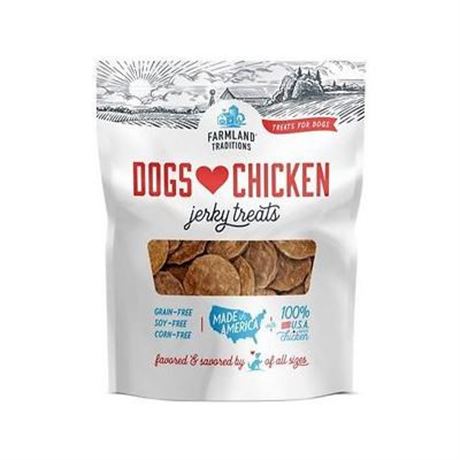Farmland Traditions Dogs Love Chicken Grain-Free Jerky Dog Treats, Pack of 2