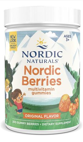 Nordic Naturals Nordic Berries, Citrus - 200 Gummy Berries - Great-Tasting