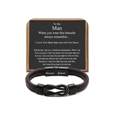 Gifts For Husband Boyfriend From Wife Girlfriend Knot Leather Bracelets