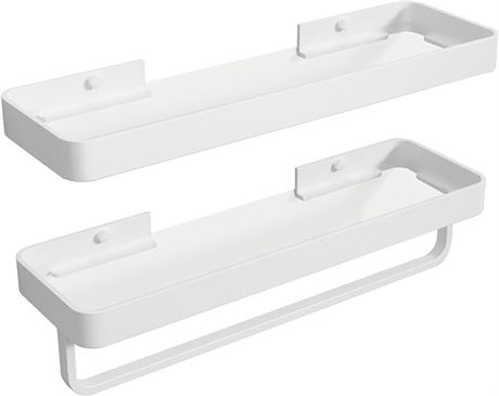 16” approx - Danpoo Bathroom Shelves Wall Mounted, White Floating Shelves for Ba