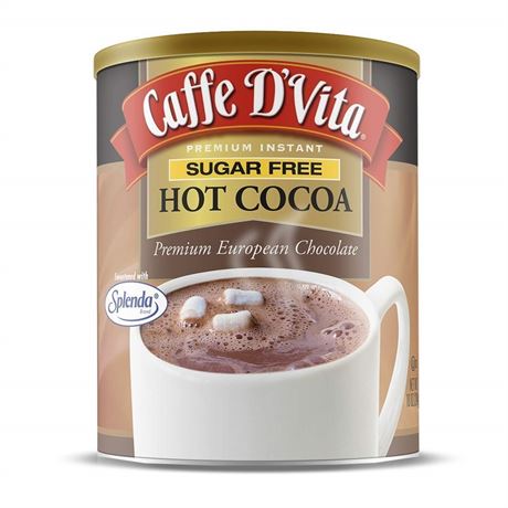 Caffe D'Vita Sugar Free Hot Cocoa Mix 10 Oz Can BB 01/08/2026