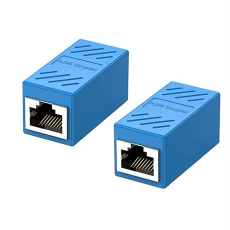 2-Pack, UVOOI Ethernet Coupler Female to Female, 1000Mbps RJ45 Inline Coupler
