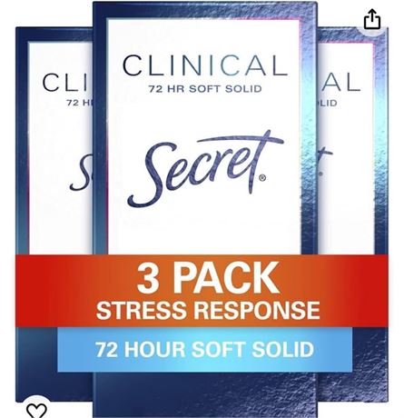Secret Clinical Strength Antiperspirant and Deodorant Women, Soft Solid Stress R