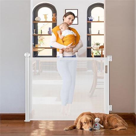 33.8"x59" - Ycozy Retractable Baby Gate for Stairs Dog Safety Gate