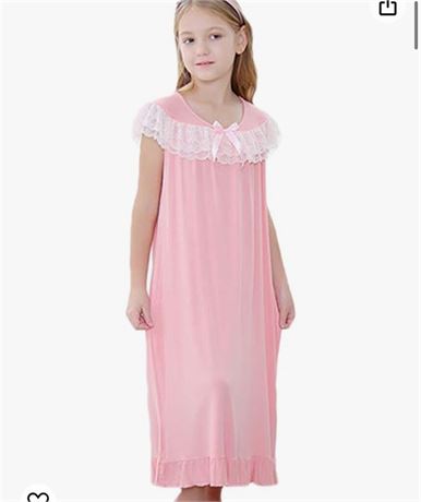 Girls Cotton Sleeveless Sleepshirts Nightshirts Pajamas Nightgown (110 - 5/6)