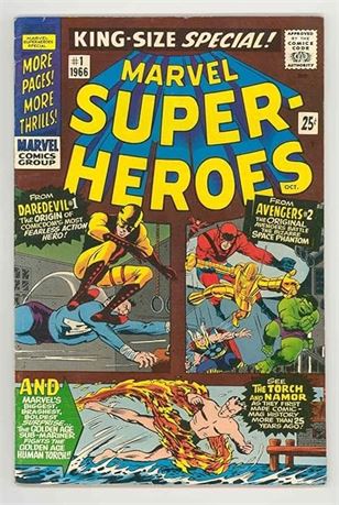 MARVEL SUPER-HEROES #1 1966-DAREDEVIL-SUB MARINER-AVENGERS-FN/VF