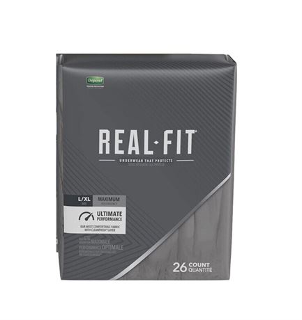 Depend Real Fit Incontinence Underwear for Men Maximum Absorbency L/XL 26CT