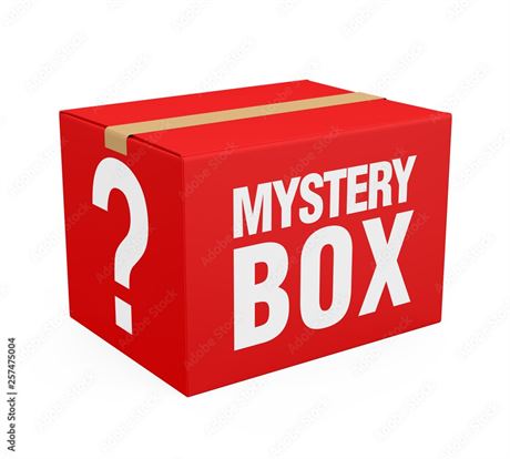 MYSTERY BOX VALUED AT $943 - (TOTAL BOX WEIGHT - 10.5 KG), 13"X13"X16"