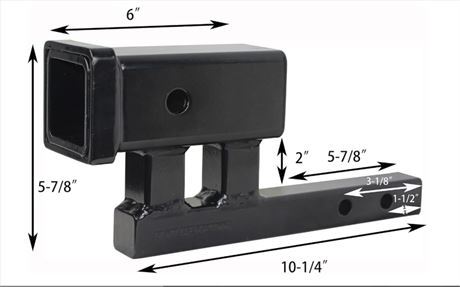 MaxxHaul 80875 1-1/4" to 2" Hitch Adapter with 4" Rise and 3-3/8" Drop - for Cla