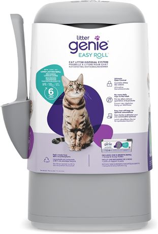 Litter Genie Easy Roll Pail | Cat Litter Waste Disposal System for Odor Control