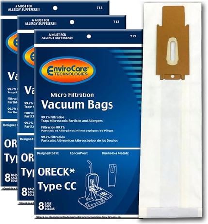 24 Bags EnviroCare Replacement Micro Filtration Vacuum Cleaner Bags