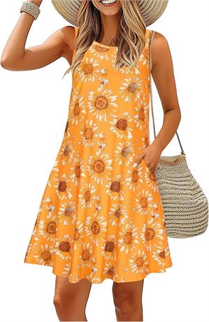 SIZE:XL, Summer Dresses for Women Casual Beach Cover Ups Sundress with Pockets