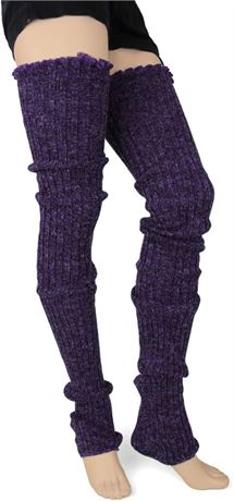 Foot Traffic Women's Cable-Knit Leg Warmers -  Violet