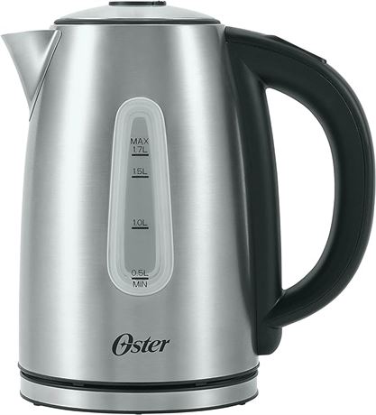Oster Stainless Steel Electric Kettle with 5 Temperature Settings, 1.7 L