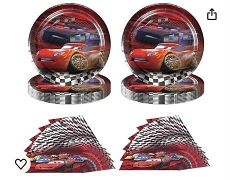 40pcs Disney Cars Party Supplies 20 Plates + 20 Napkin For Disney Cars Birthday