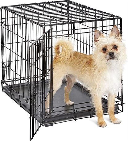 Small Dog Crate | MidWest iCrate 24" Folding Metal Dog Crate | Divider Panel, Fl