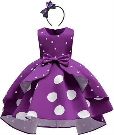 140CM - IBTOM CASTLE Baby Girl Polka Dots Princess Costume Birthday Fancy Dress