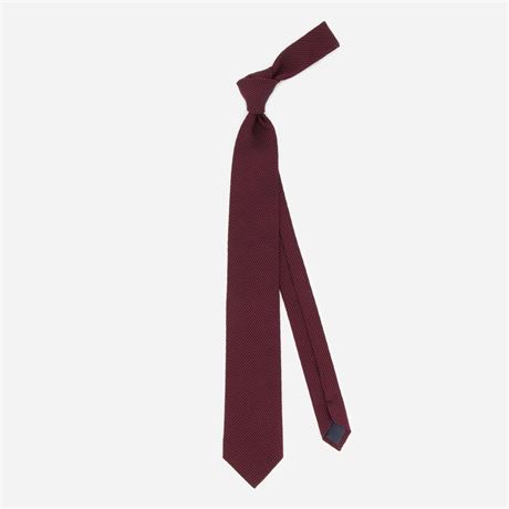 Tie Bar Grenalux 3" Modern Tie Burgundy 100% Woven Silk