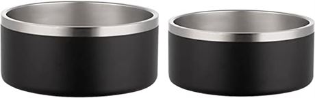 2 PACK-KALINCO Dog Bowl, Non-Slip Dog Water Bowl, Stainless Steel Dog Bowls