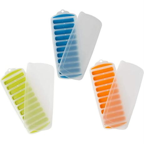 Lily S Home Silicone Narrow Ice Stick Cube Trays with Easy Push and Pop Out Mate