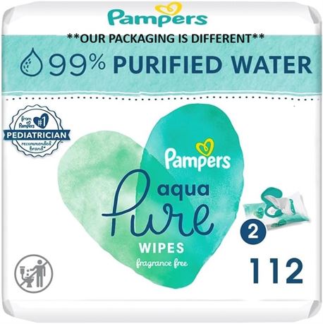 *SEE NOTE* (4 PACK) Pampers Aqua Pure Sensitive Baby Wipes (112 Count)