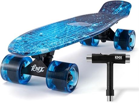KMX Mini Cruiser Skateboard 22" and 27" for Kids Teens Adults, Classic Mini Crui