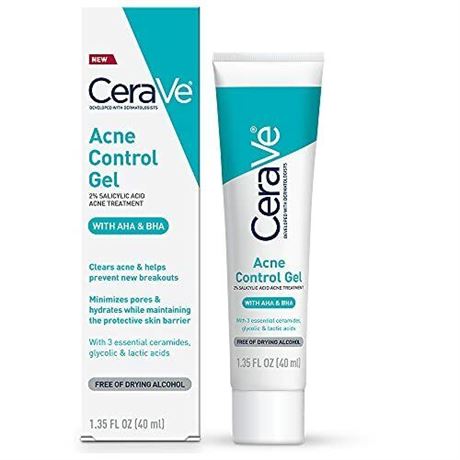 1.35OZ - CeraVe Acne Control Gel with AHA & BHA