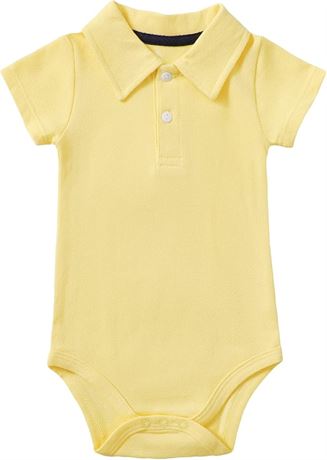 3-6M, ROMPERINBOX Newborn Baby Boy Collared Onsies Polo Shirt Bodysuit Pique Sol