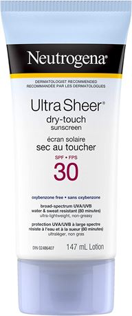 Neutrogena Sunscreen Lotion SPF 30, Ultra Sheer Dry-Touch Sun Cream-EXP-08/24