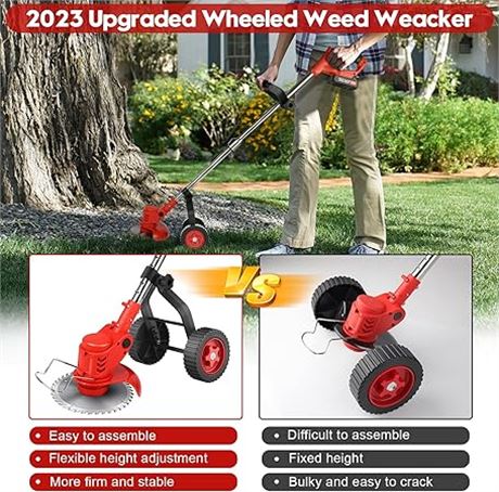Electric Weed Eater Cordless Weed Wacker Battery Powered 2000mAh