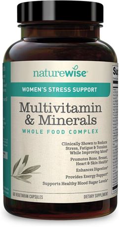 NatureWise Women’s Stress Support Multivitamin & Minerals Whole Food BB 12/26