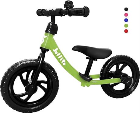 Jollito® 12" Lightweight No-Pedal Kid’s Balance Bike/Air-Free Tires with Bell He