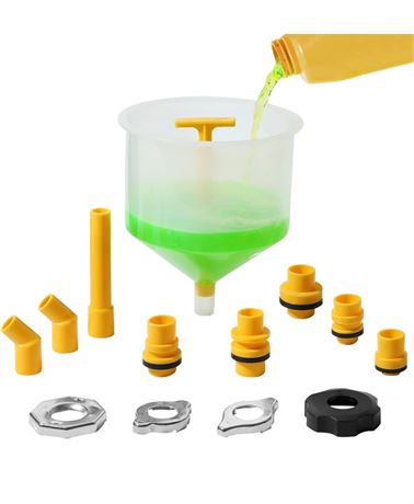 OEMTOOLS 87009 No-Spill Coolant Funnel Kit, Near Universal Fitment, Translucent,