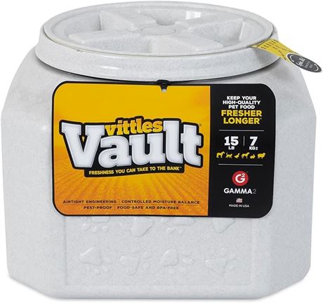 15 Lb - Gamma2 Vittles Vault Outback Pet Food Storage Container, Grey