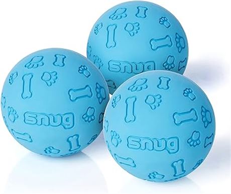3 Pack (6.5cm/2.5in diameter) - Snug Rubber Dog Balls for Small and Medium Dogs