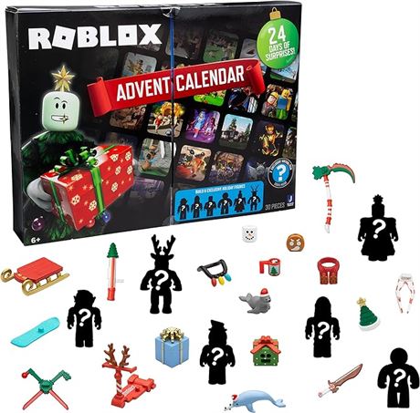 30 Pieces - TotalRoblox Holiday Advent Calendar for Kids, 24 Day Gift Playset -