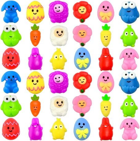 Waybla 36 PCS Easter Squishy Toys Kawaii Cute Squishy Stress Reliever
