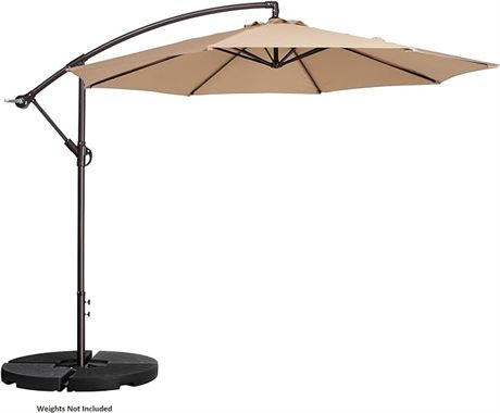 10 ft - Villacera 83-OUT5410 Offset Outdoor Patio Umbrella with 8 Steel Ribs and