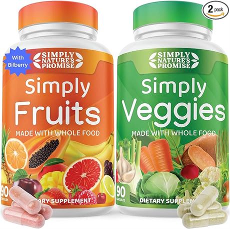 Pack of 2, 90 Count ea - Simply Nature's Promise - Packed with Over 40 Different