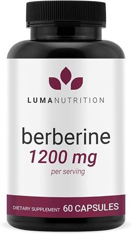 Luma Nutrition Berberine Supplement - Berberine 1200mg Per Serving - 60 Capsules