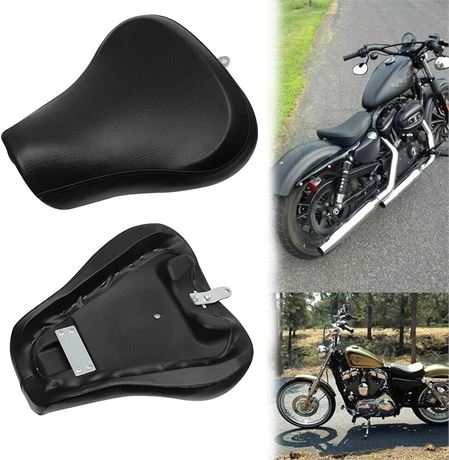 HIYOYO Motorcycle Black Wide Solo Driver Seat Soft Front Cushion Pillion Pad For